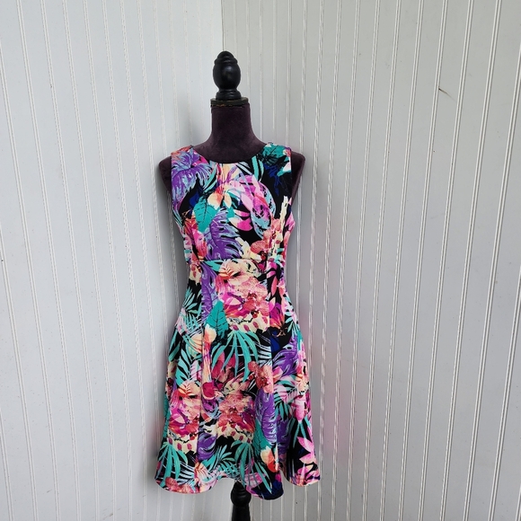 Spence Women's Floral Boho Sleeveless Floral Tropical Dress Stretch Zip Back 8 - Picture 1 of 11